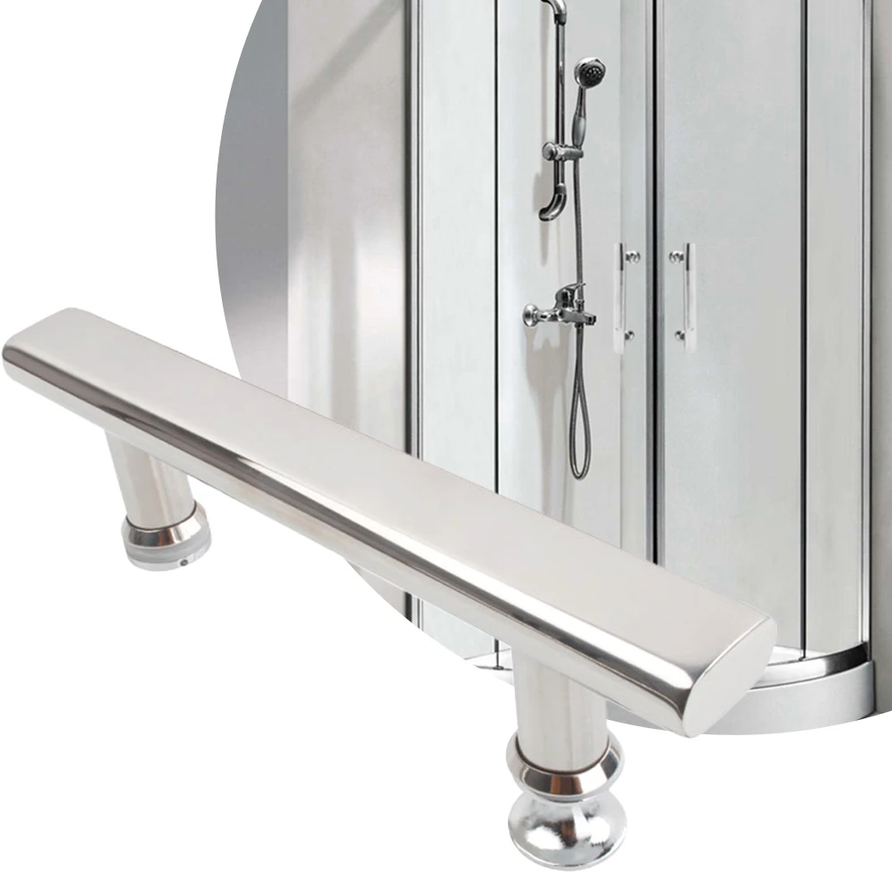 1pcs Stylish Chrome Abs Shower Door Handle Stainless Steel 145mm Hole Centres For Bathroom Knobs Fixture Hardware Accessories