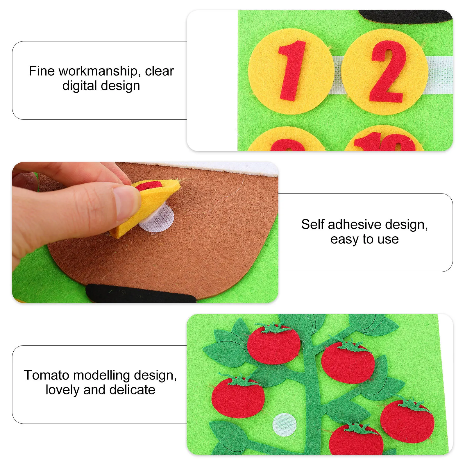 

Mathematics Early Education Felt Board for Toddlers Children Number Counting Portable Vegetable Arithmetic Learning Cognition