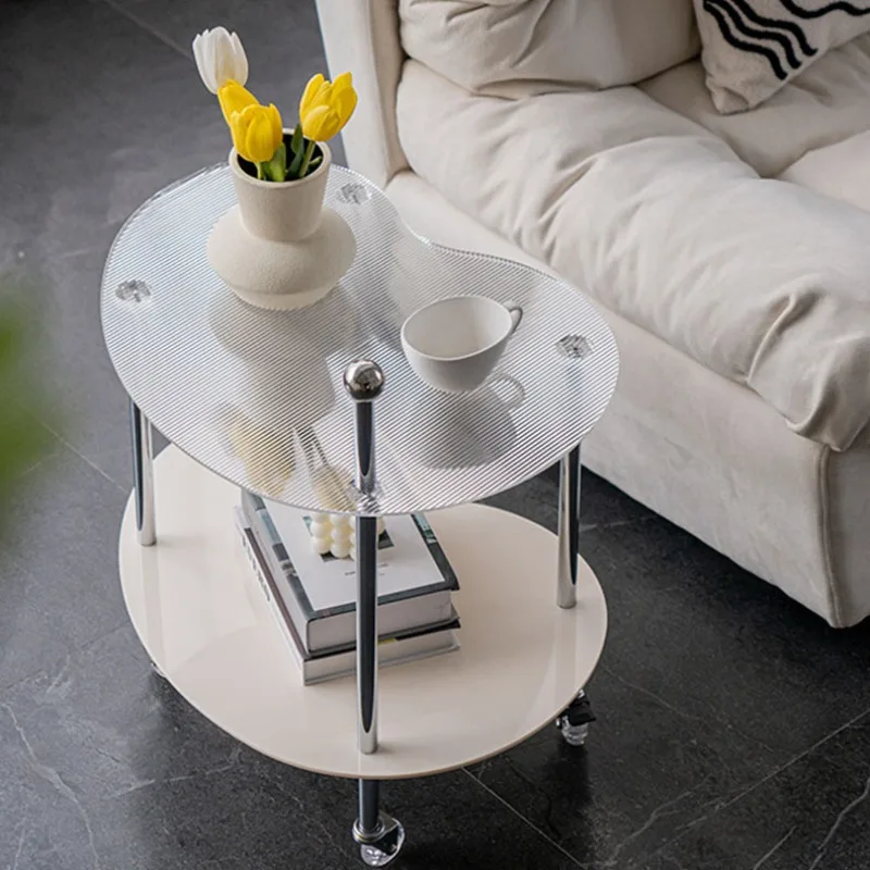 Cloud coffee table shelf trolley minimalist movable living room sofa acrylic edge table