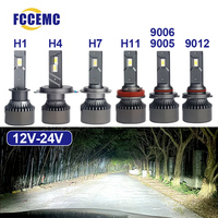 2024 Wide Voltage Drive 12V Or 24V Bulb LED Car Light 70W H7 LED Headlight Canbus H1 H4 H11 9005 9006 9012 HB3 HB4 HIR2 6000K