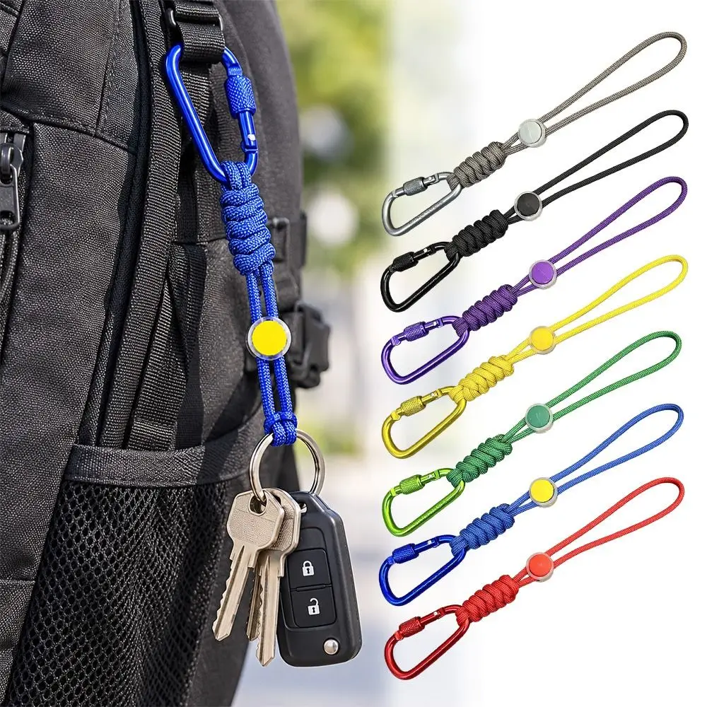 Portable D-Shaped Locking Water Bottle Clip Quick-Release with Anti-Loss Lanyard Multi-Purpose Backpack Buckle Aluminum