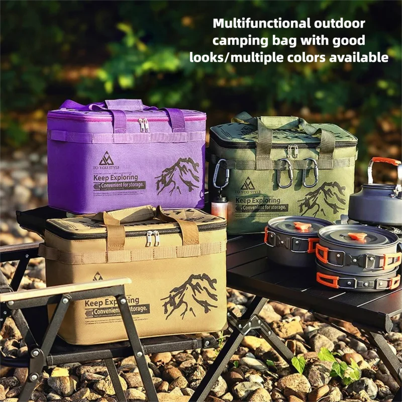 Foldable Camping Storage Bag Oxford Cloth Tactical Organizer Large Capacity Carry Bag for Picnic Cookware Stove Outdoor Gear