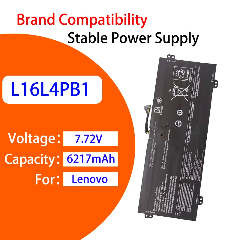 7.72V 6217mAh L16L4PB1  for Lenovo YOGA 720 730 Series Protection Steady Voltage Durable Slim Lightweight Laptop Battery