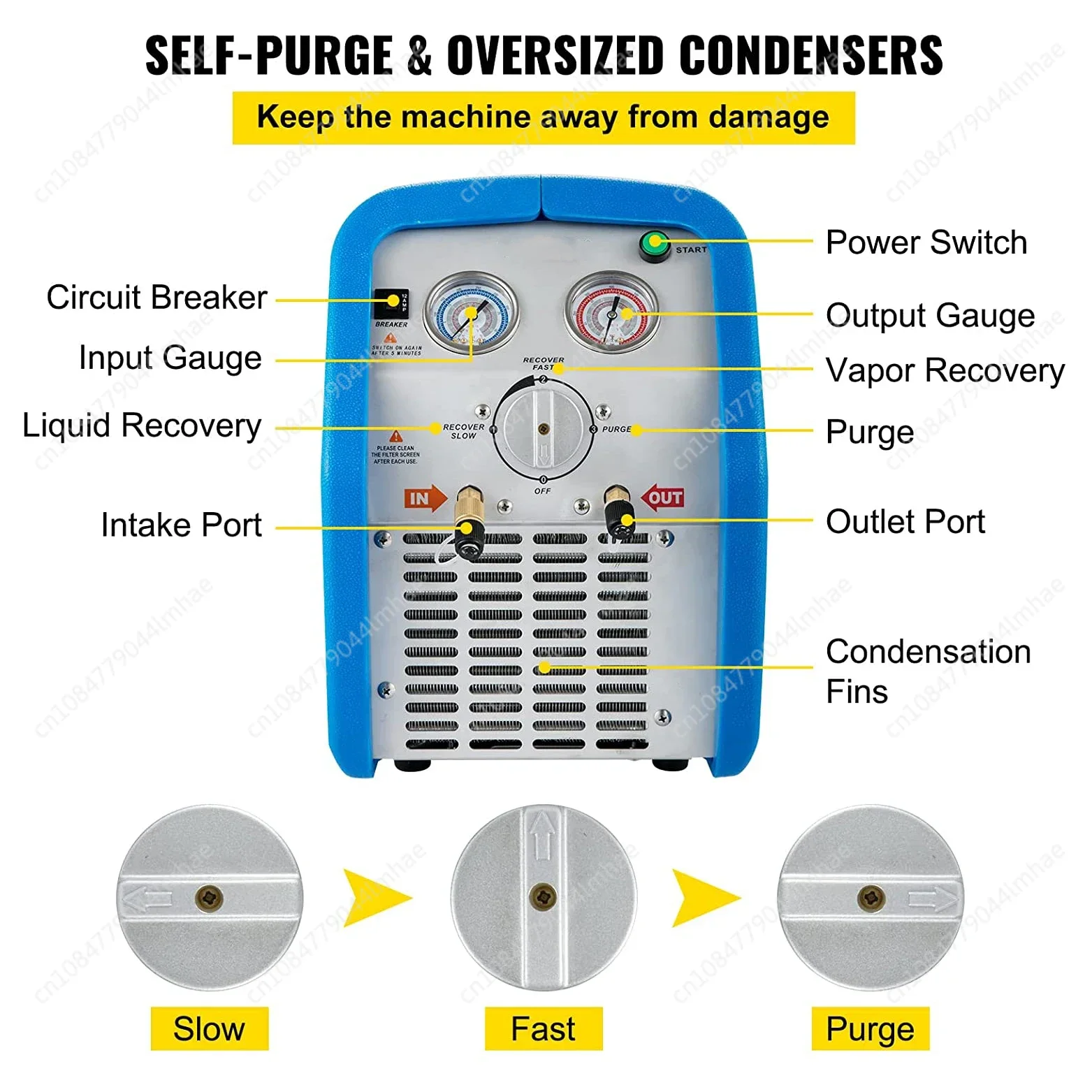 Hot Selling Dual Voltage 110-120V AC Refrigerant Recovery Machine for Air Conditioning Repair R134a and R410a Automotive System