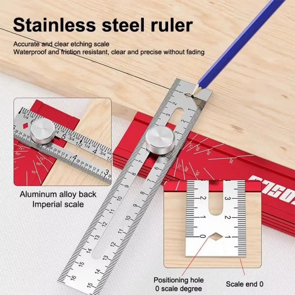 Foldable Marking Protractor Digital Protractor Multi-Function Multi Angle Ruler Metric Depth Gauge Level Measure Tool Gauge