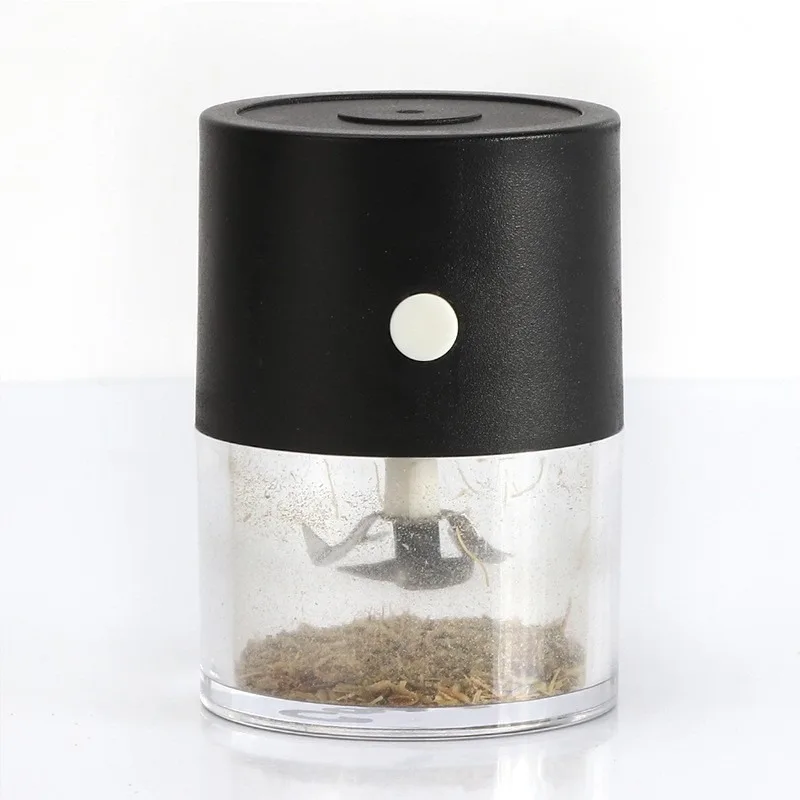 Electric Herb Grinder, USB Rechargeable Metal Tobacco Spice Crusher with Crank Handle, Portable Electric Muller Machine