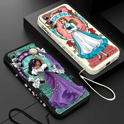 Disney Beautiful Princess Phone Case For Samsung Galaxy S24 S23 S22 S21 S20 Pro FE Plus Ultra Liquid Left Rope Cover