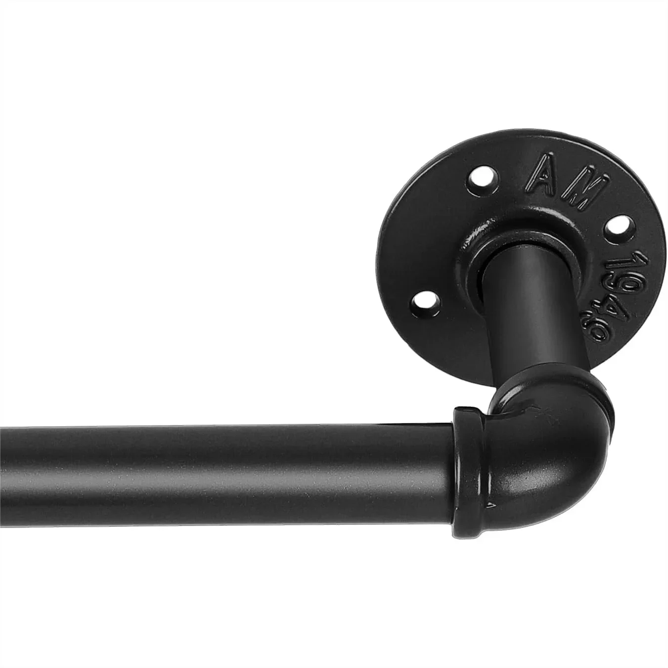 1-Inch Black Curtain Rod, 168-240 Inch Adjustable Heavy Duty Metal Rod for Windows, Industrial Rustic Design Wall or Ceiling