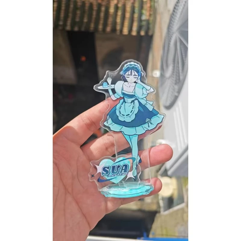 Alien Stage Acrylic Stand Set Mizi And Sua Maid Outfit Desktop Display Decor New Collectible Gift For Anime Game Fans view 4