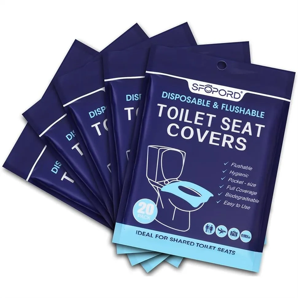 

XL 100PCS Disposable Toilet Seat Covers Flushable Paper Travel Essentials for Public Restrooms Airplane Camping
