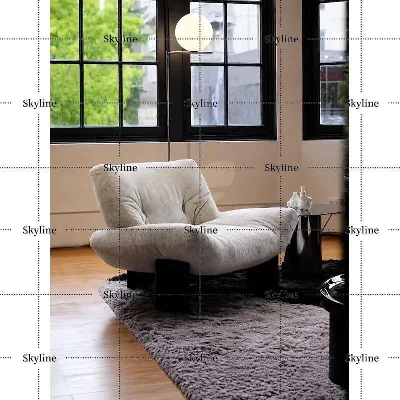 Italian Light Luxury Sofa Chair Cotton Linen Fabric Leisure Single Chair Ash Wood Negotiation Chair for Living Room Bedroom