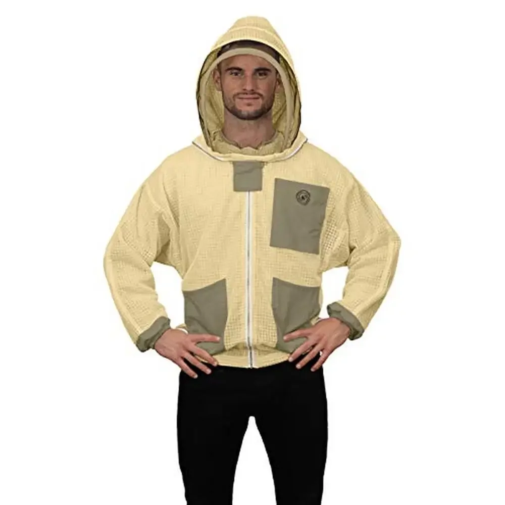 

Aero Beekeeping Suit Veil XXXL Olive Lightweight Breathable Protective Gear Elastic Fit Unisex 6'4"-6'6" Removable Veil