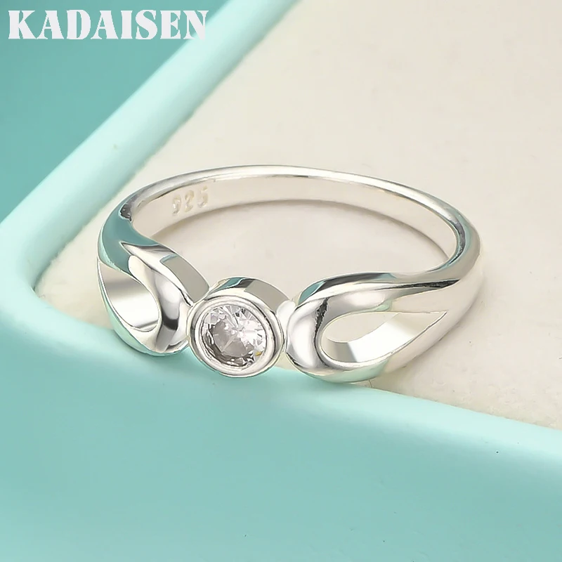 925 Sterling Silver Angel's Eye Zircon 7-10# Ring For Women Wedding Party Fashion Charm Jewelry