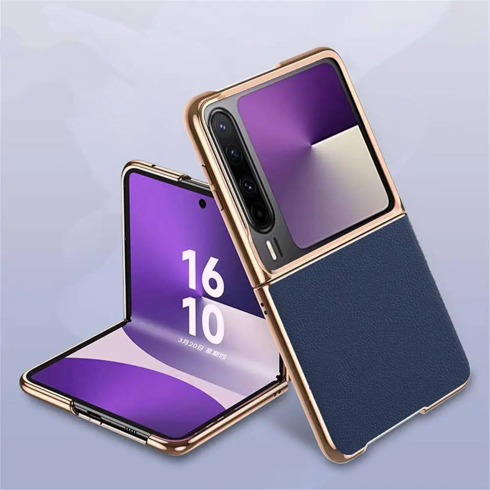 

Genuine Cowhide Leather Litchi Case for Huawei Pura X Slim Skin-feel Back Cover