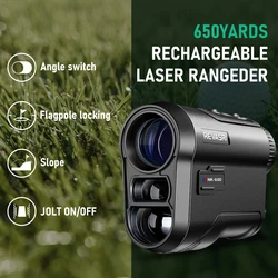 REVASRI-Recarregável Golf Rangefinder, Medidor de Distância com Slope Switch e Flag Lock, Vibração para Golfe Promoção e Caça