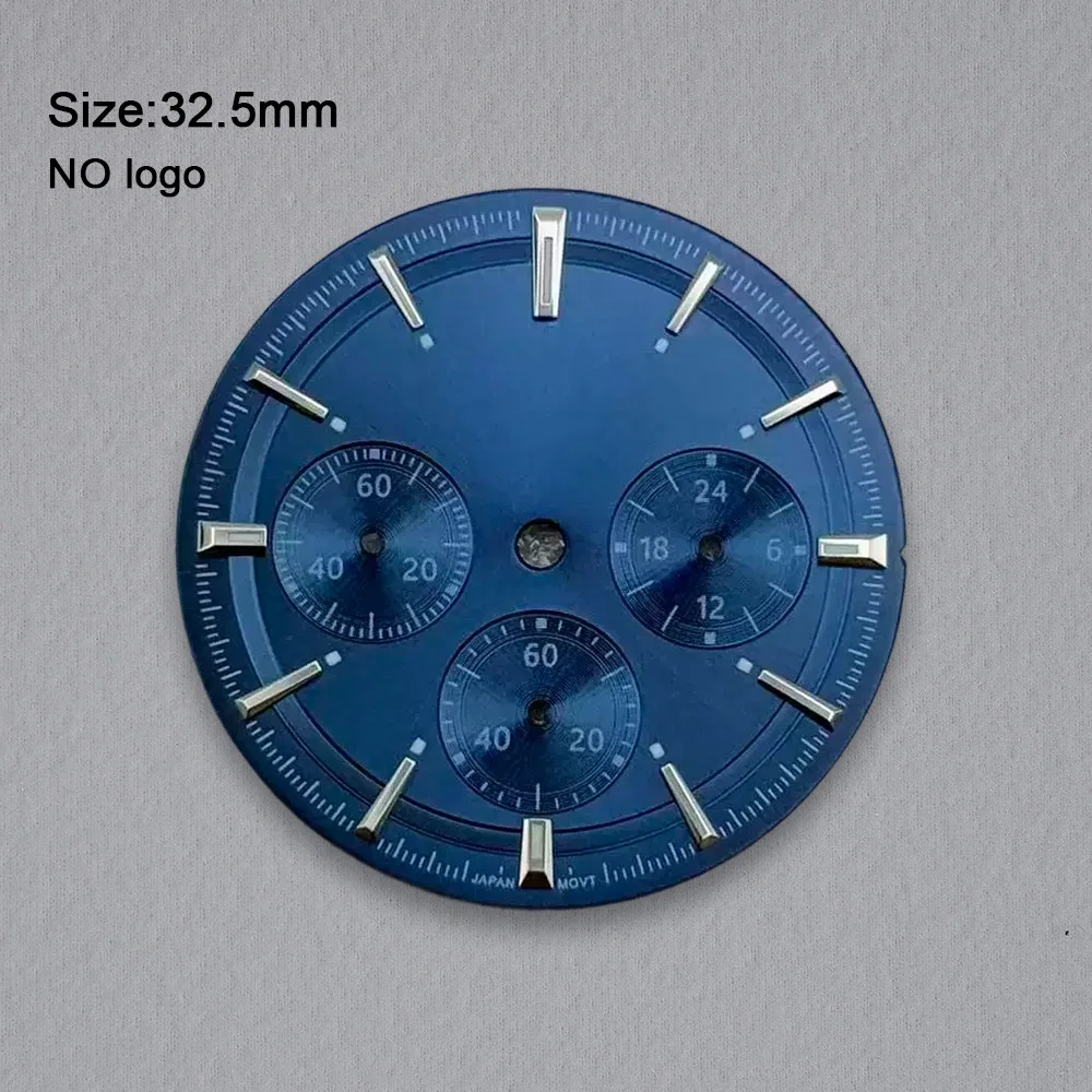 No Logo 32.5mm Blank Dial For VK63 Movement Watch Dials Hands Custom Logo Watch Dials Hands Accessories Repair Tools