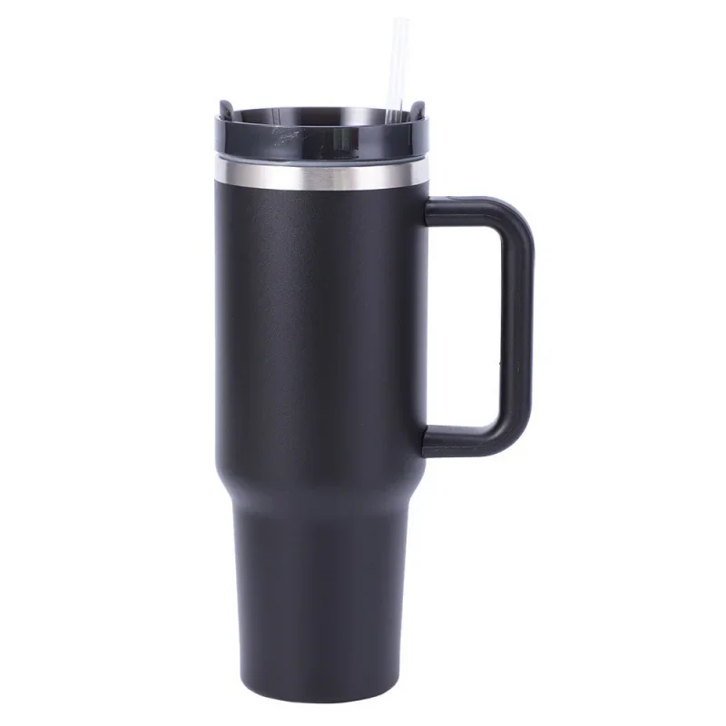 

40oz Handle Stainless Steel Cup Double-layer Thermos Cup Sport Kettle for Men and Women Vacuum Cold-insulated Car Cup with Straw