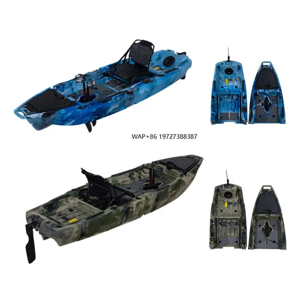 

New Arrival Factory Wholesales Single Seat Module Fishing Kayak Fin Pedal Canoe Boat with 2 Piece Module for Easy Carrying