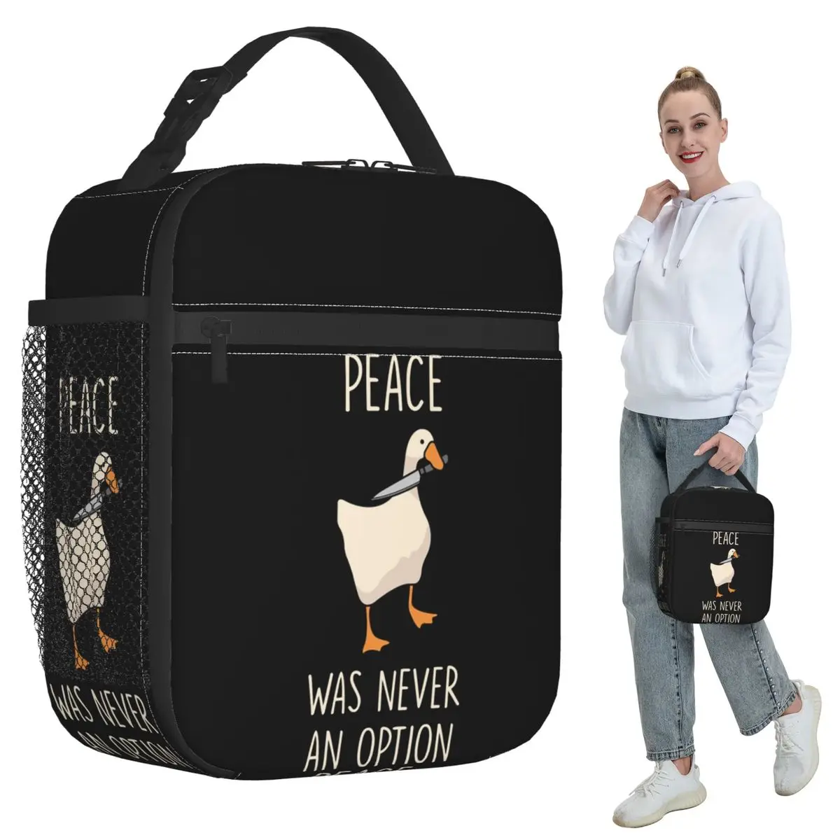 

Изолированная сумка для обеда Goose Goose Peace Was Never An Option для женщин, термосумка для еды, сумка-холодильник для офиса