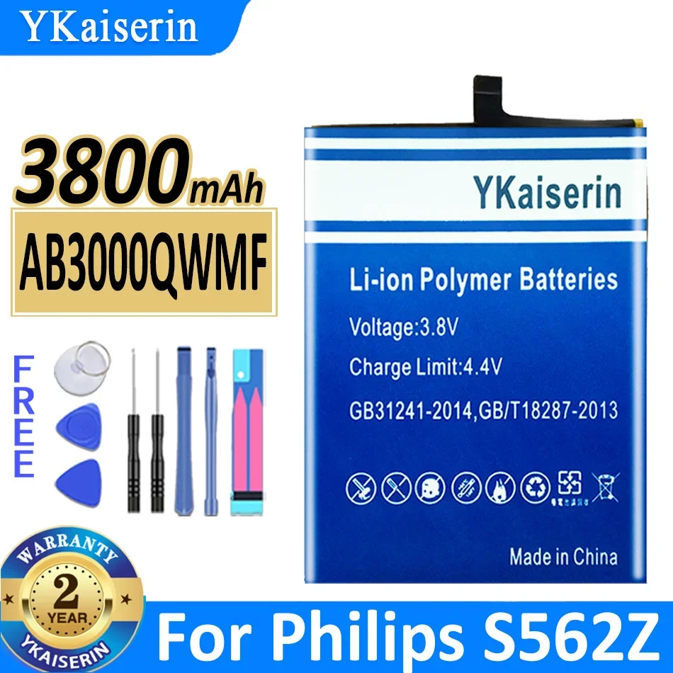 

3800mAh YKaiserin Battery AB3000QWMF For Philips S562Z Batteries