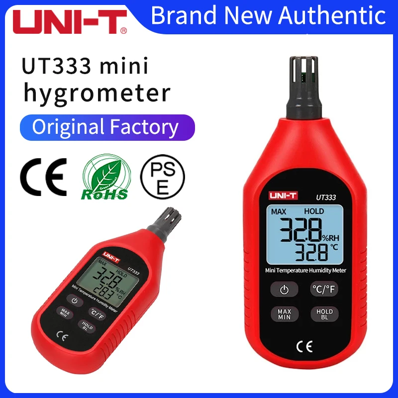 

UNI-T UT333 Mini Temperature Humidity Meter Indoor Outdoor Hygrometer Overload Indication Unit Conversion LCD Backlight hygromet