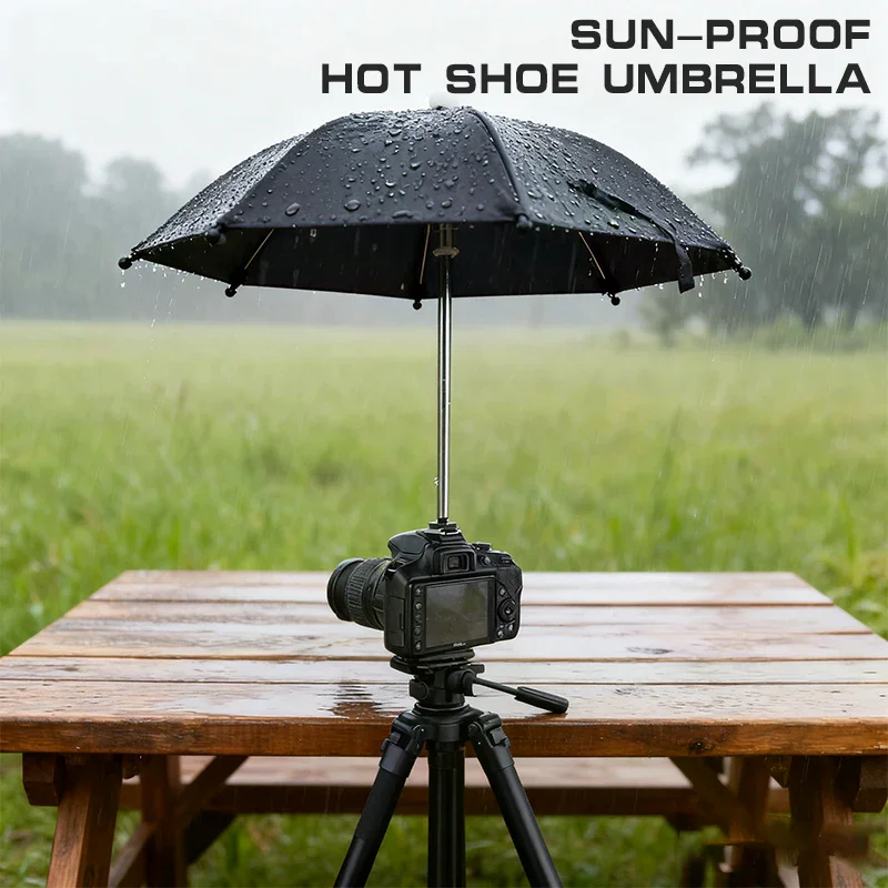 Black Dslr Camera Umbrella Sunshade Rainy Holder For General Camera Photographic