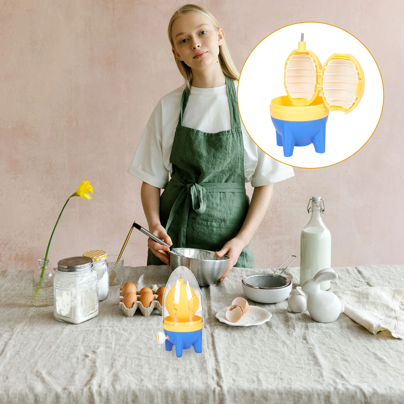 

Manual Beater Handheld Mixer For White Yolk Kitchen Gadget Golden Egg Stirring Tool Egg Puller Kitchen Supply