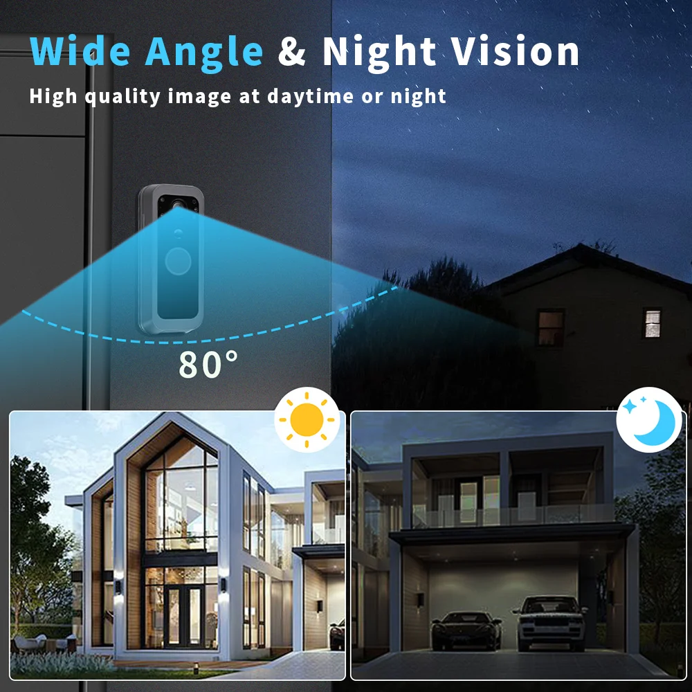 Digital Wireless Intercom Doorbell Night HD Vision 4inch Screen Waterproof Doorbell Camera Smart Home Security Video By Bell