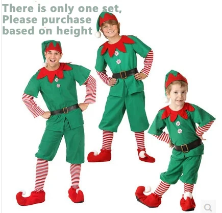 Costume de Cosplay Elfe Vert Trempé, Tenue de Carnaval, de Festival, de Défilé, pour Adulte Fille et Garçon, Ensemble de Vêtements de ixde Noël
