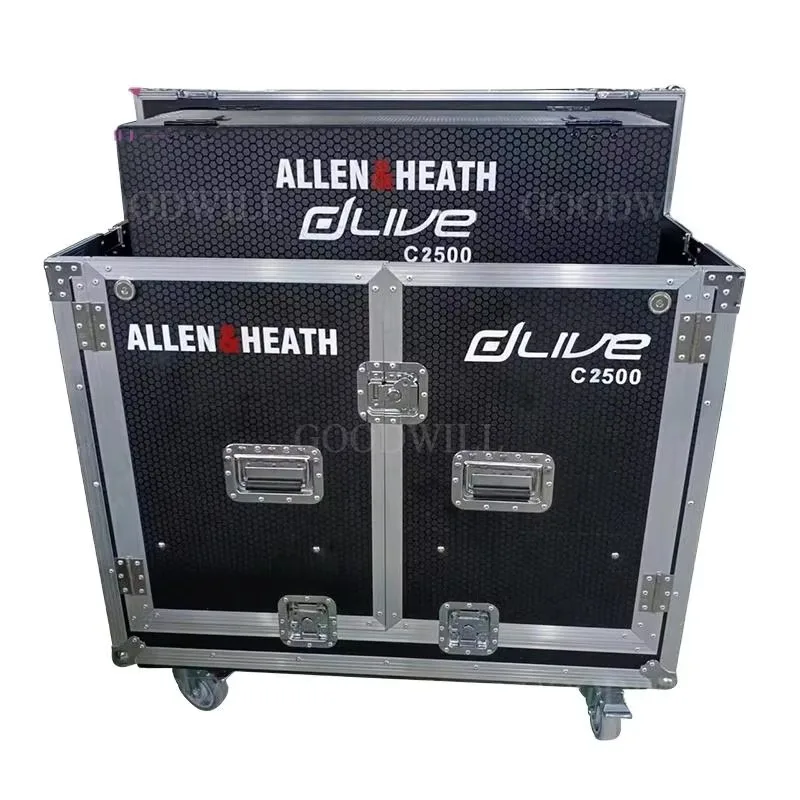 ATA  Hydraulic Flip Flight Case for Allen & Heath DLive C2500 Mixer able Aluminum Mixer Control Road Case
