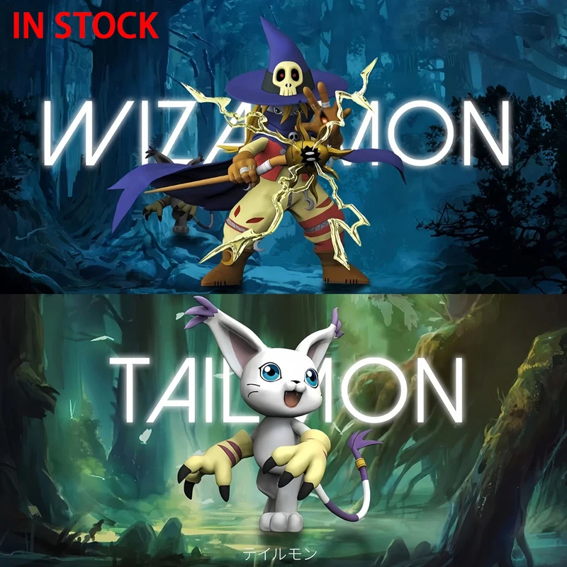 

Digimon Adventure Anime Figure Wizarmon And Tailmon Action Figure 3.5-11.5cm Pvc Statue Desktop Ornament Collectible Model Toys