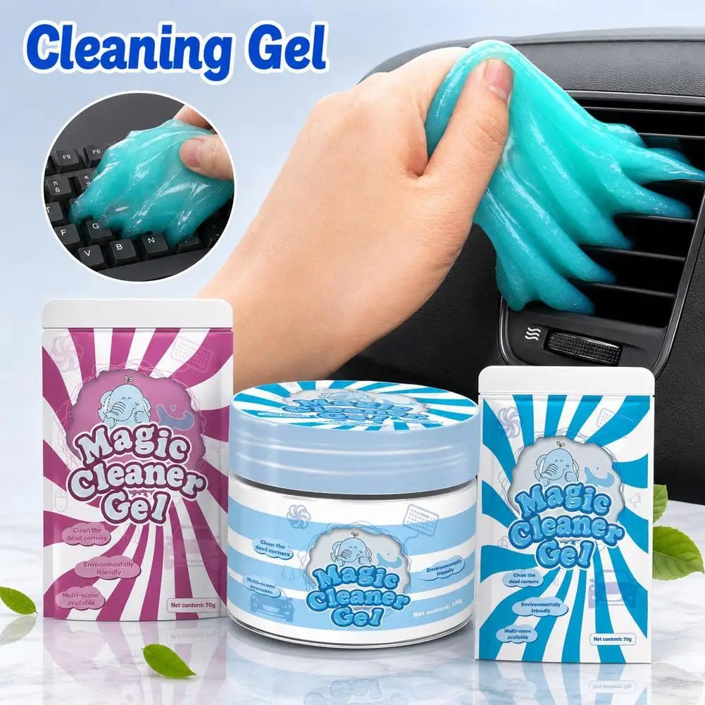 Gel Nettoyant Magique pour Voiture, Gel Décontaminant pour Grilles d'Aération Automobiles et Claviers d'Ordinateur, Outil de Nettoyage Intérieur pour Voiture