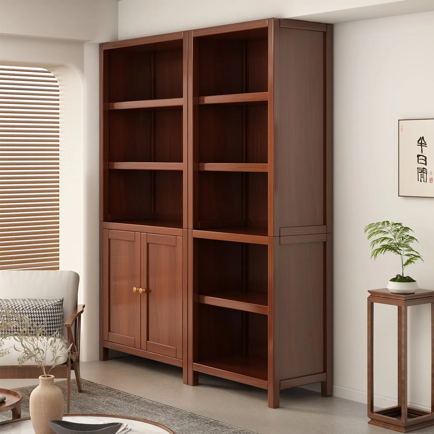 Bookcase Floor-to-ceiling locker Household living room Integrated wall display cabinet Locker Multi-layer storage cabinet