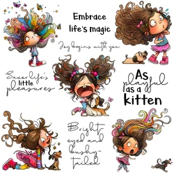 Mangocraft Lovely Naughty Girls Pet Dog Clear Stamp DIY Scrapbooking Supplies Silicone Stamp For Card Making Albums Crafts Decor