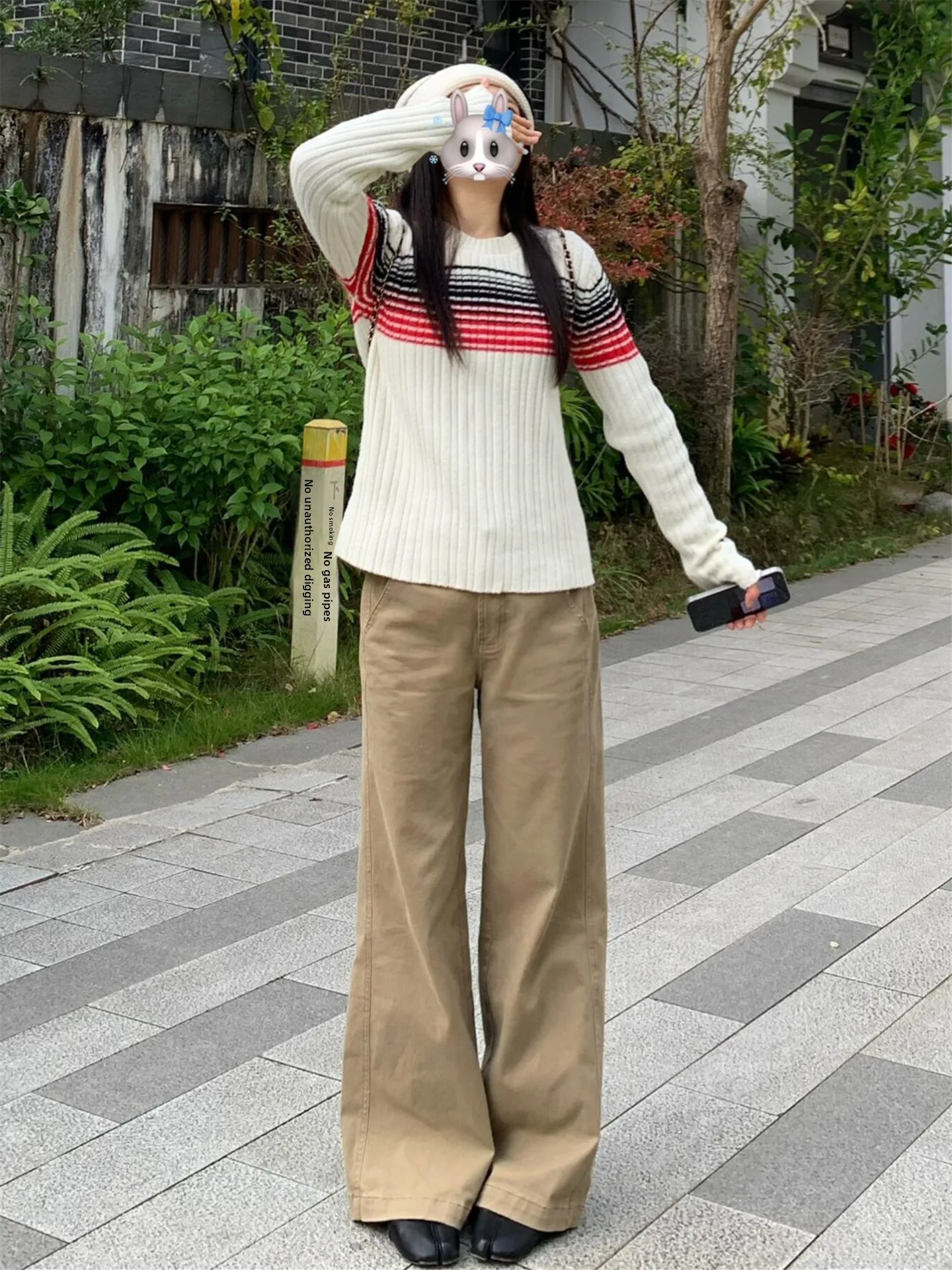 

American Street Style Low Waist Khaki Straight Leg Jeans Women's Spring Autumn Loose Slimming Tall Extended Wide Leg Pants