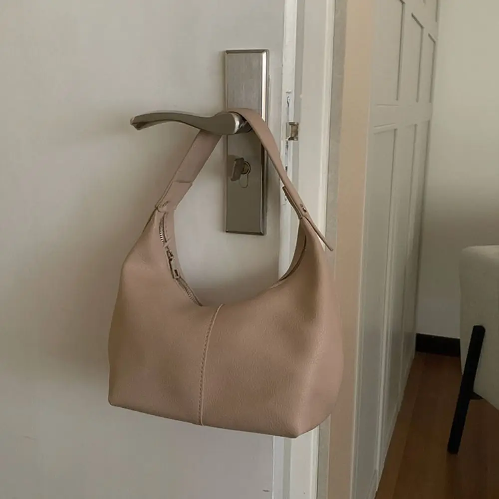 Bolso de pecho con bola de masa hervida para mujer, bandolera de PU suave, de alta capacidad, Color sólido, diseño de lujo