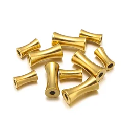 10pcs Stainless Steel Gold Plated Barrel Drum Beads Tube Spacer Beads Charms for DIY Necklace Bracelet Findings Jewelry Making