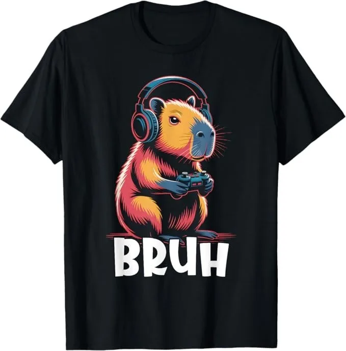 Bruh Video Games Boys Capybara T-Shirt