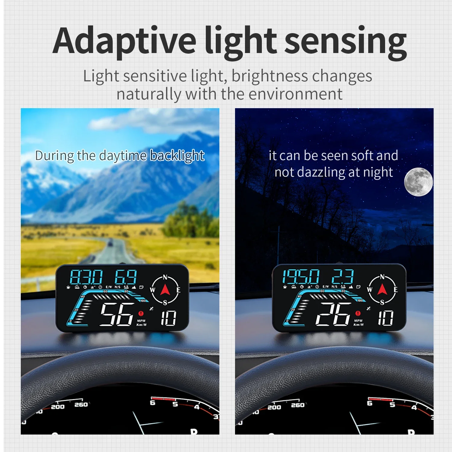New G12 USB Plug Play GPS Head up Display HUD Car Smart Speed Auto Electronics LED Display Water Temperature Warming Feature
