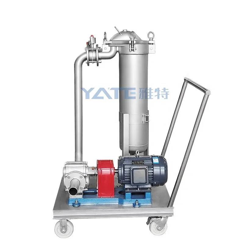 Stainless Steel Movable Bag Filter Housing with Pump for Paint Filtration