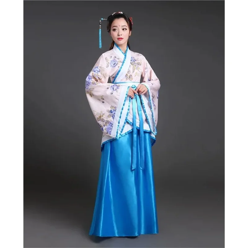 

Long Hanfu Dress with Long Sleeves, Prairie Style Performance Skirt, Chinese Silk Dyeing, Patchwork Dance Dress