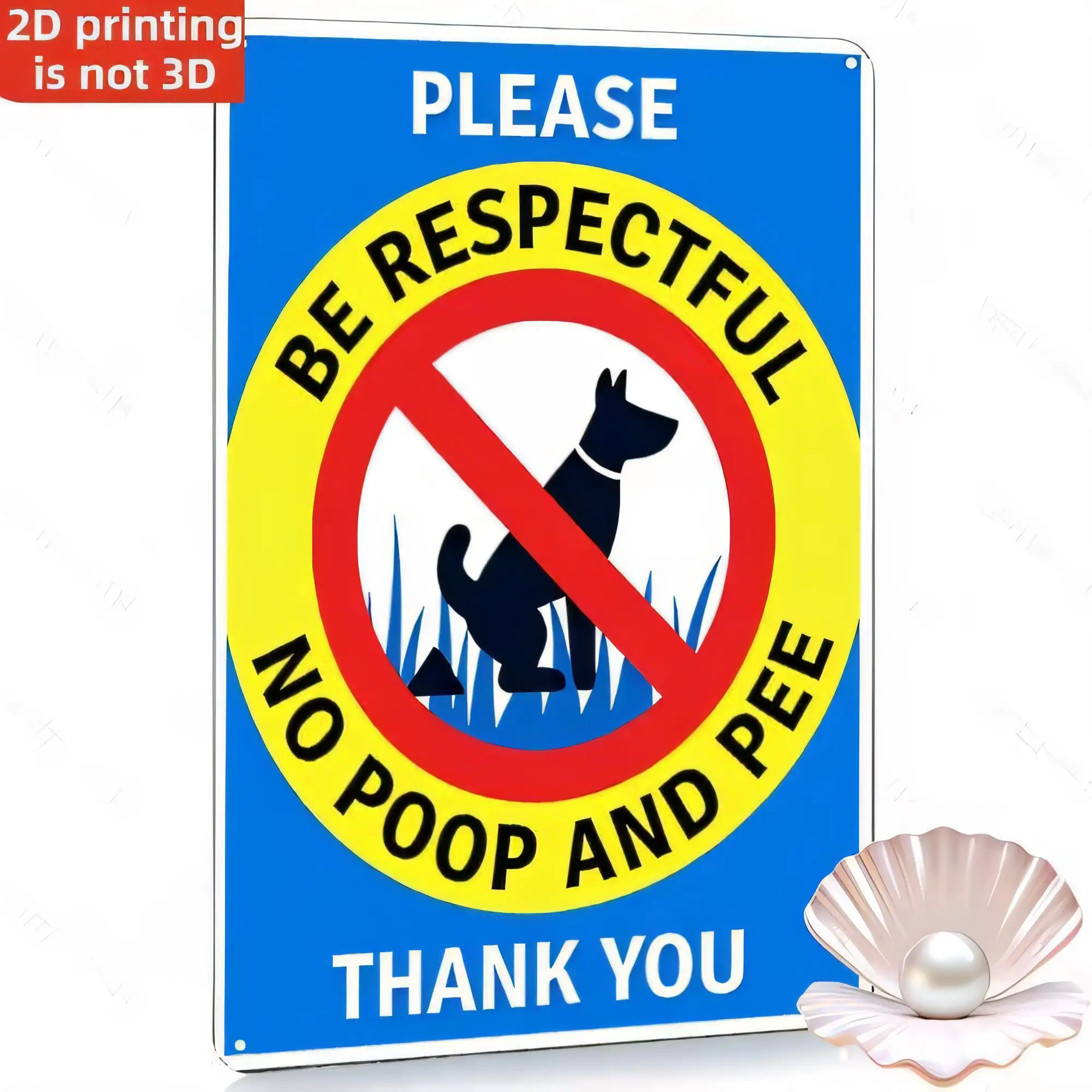Tin Sign Please Be Respectful No Poop and Pee Stop Animal Dog Cat Doggie Do Not Pee Funny Quote Metal Poster Wall Decor Vintage