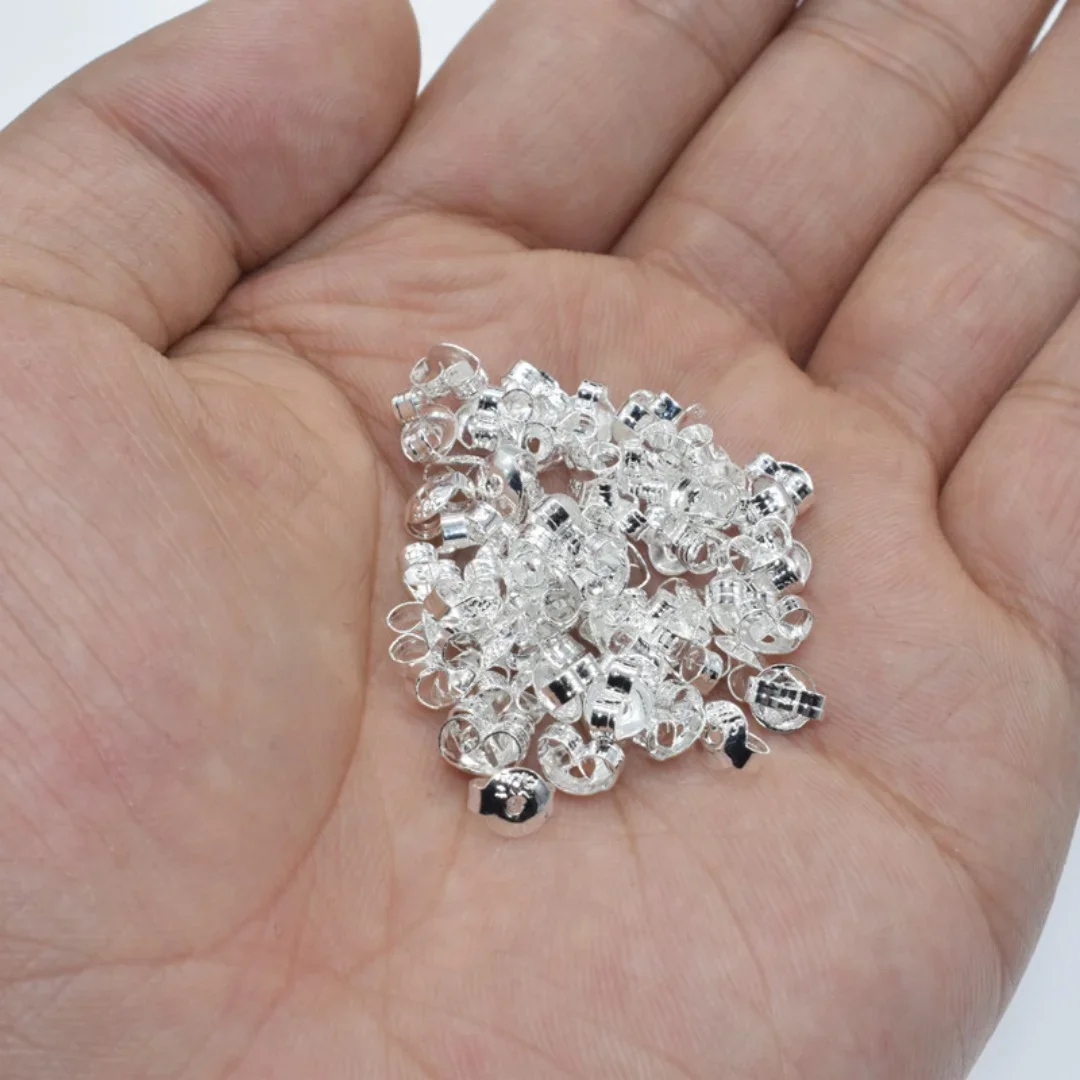 Assorted Pack Silver Butterfly Earring Backs for DIY Jewelry Making Ear Stud Accessories