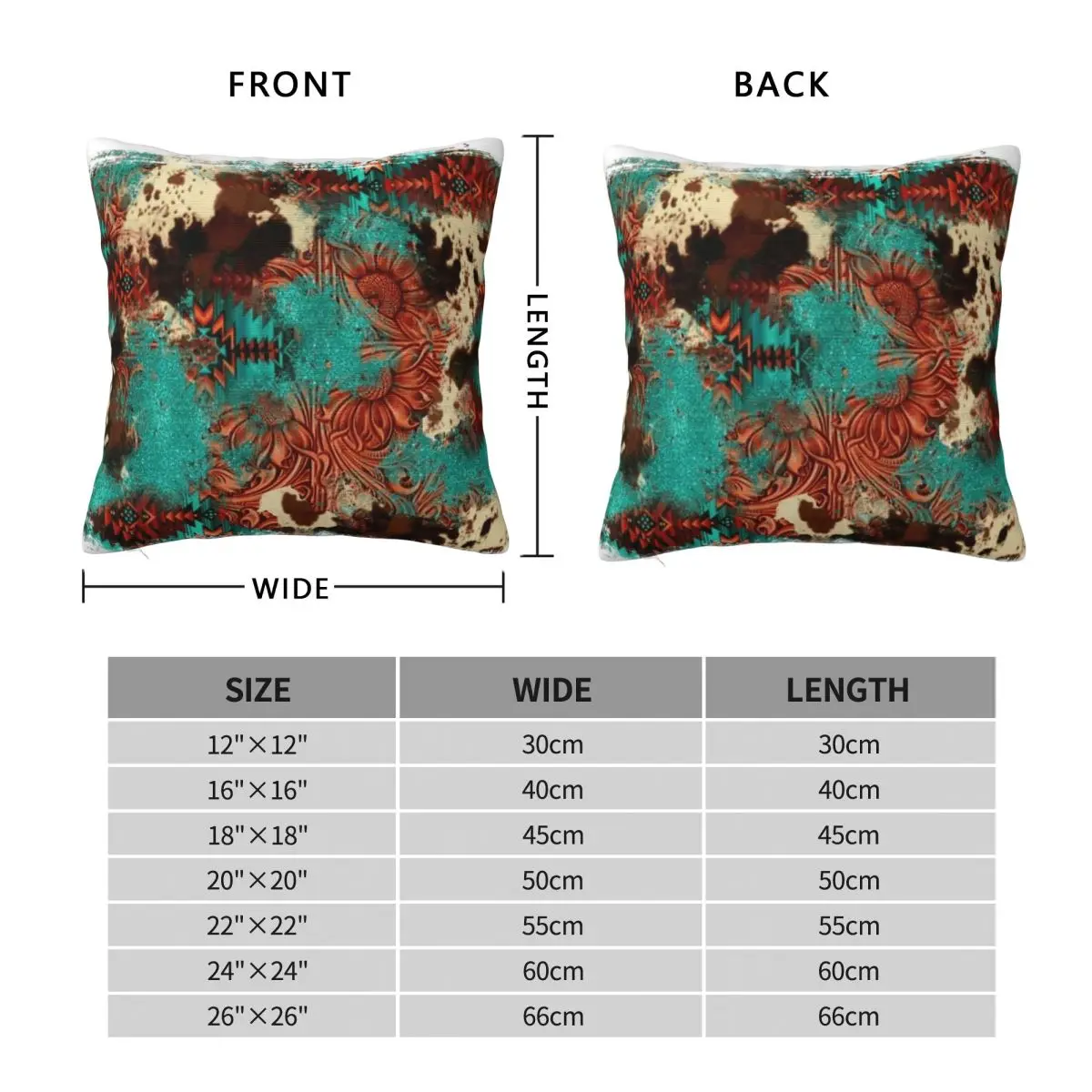 Turquoise Dreams Aztec Square Pillowcase Polyester Linen Velvet Pattern Zip Decor Pillow Case Bed Cushion Cover