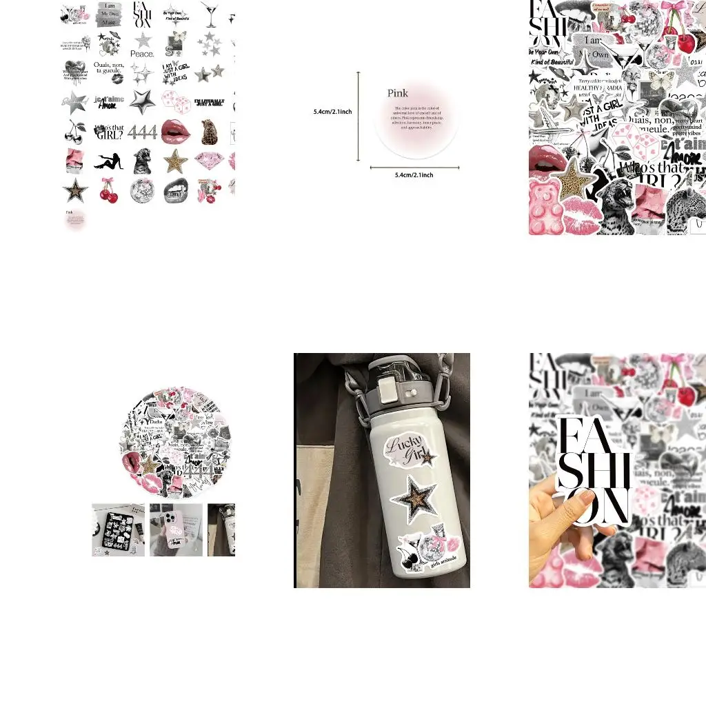 50Pcs Waterproof Aesthetic Sticker Scrapbooking Decorative Sticker for Notebook