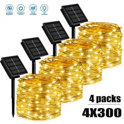 100/200/300 LED Solar Power Fairy String DIY Colorful Lights 8 Modes Christmas Lights Outdoor Wire Lamp Xmas Lighting