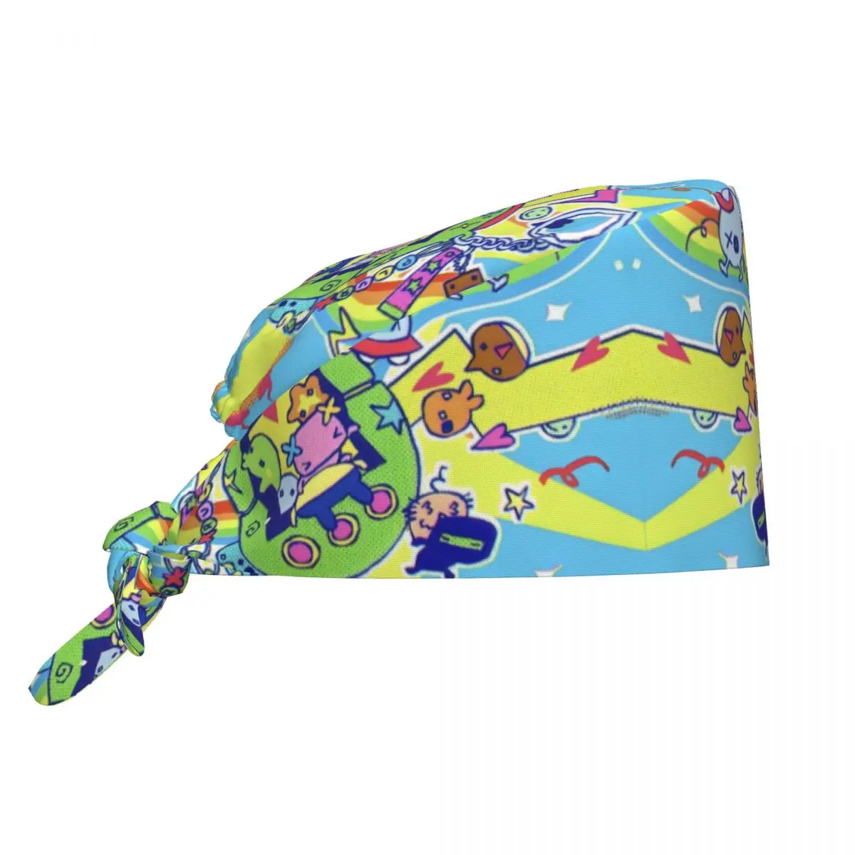 

Рабочая шапочка с героями мультфильмов «Тамагочики» на заказ, удобная мужская и женская шапочка-скраб, хирургическая шапка, шапка для медсестры, шапка для стоматолога