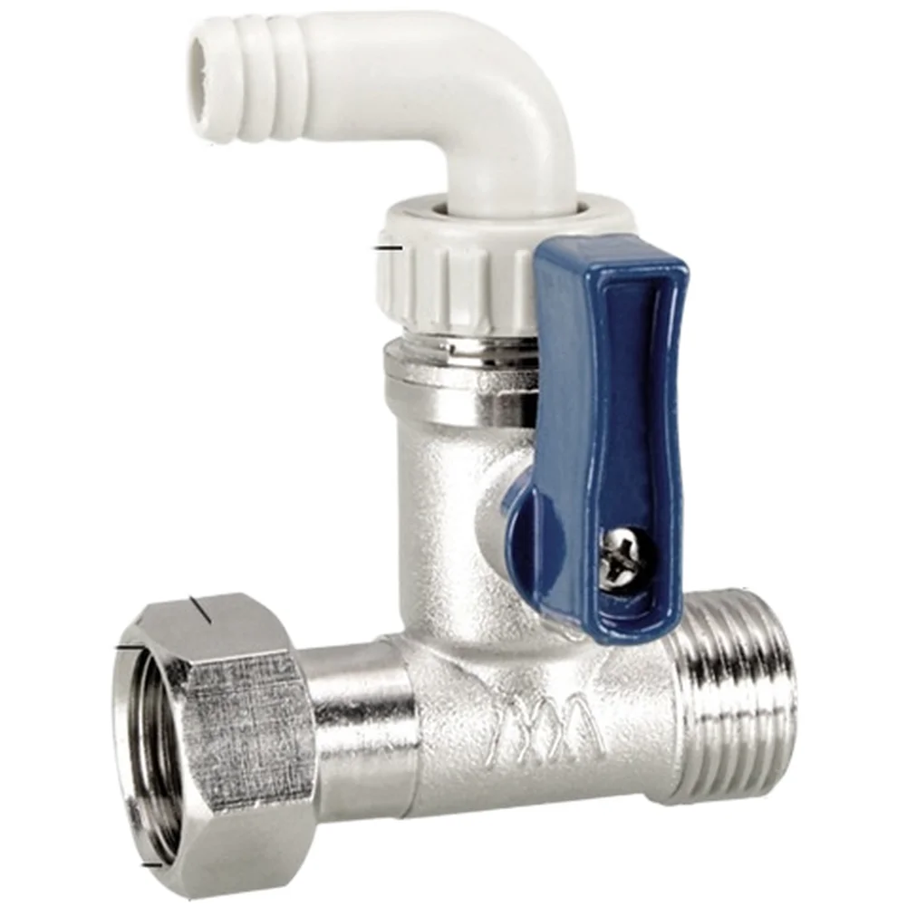 Brass Construction Drain Valve Featuring 4 Point Thread and Removable ABS Drain Joint for Water Heater Servicing