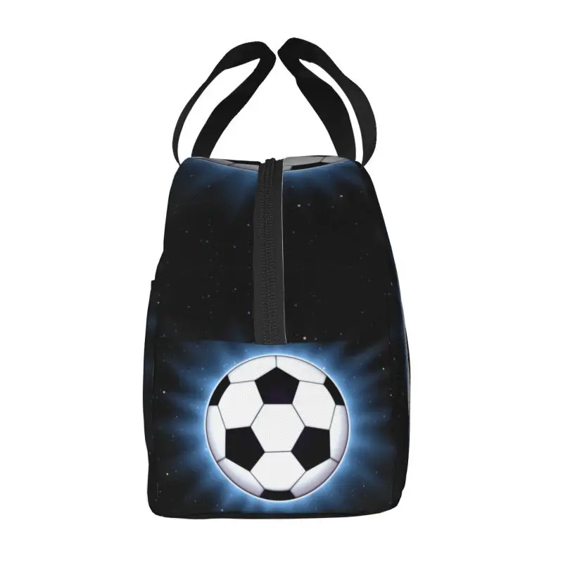 Custom Soccer Ball Lunch Box Football Pattern Cooler Thermal Food Insulated Lunch Bag School Children Reusable Picnic Tote Bags