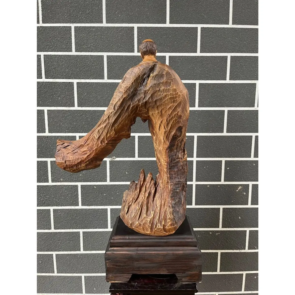 Camphor wood figure carving ornament home living room entrance decoration handicrafts